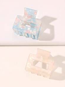 2件套醋酸纤维春夏大理石纹小巧简约发爪甜美茶会舞蹈盘发发饰 - 彩色 - 查看 1