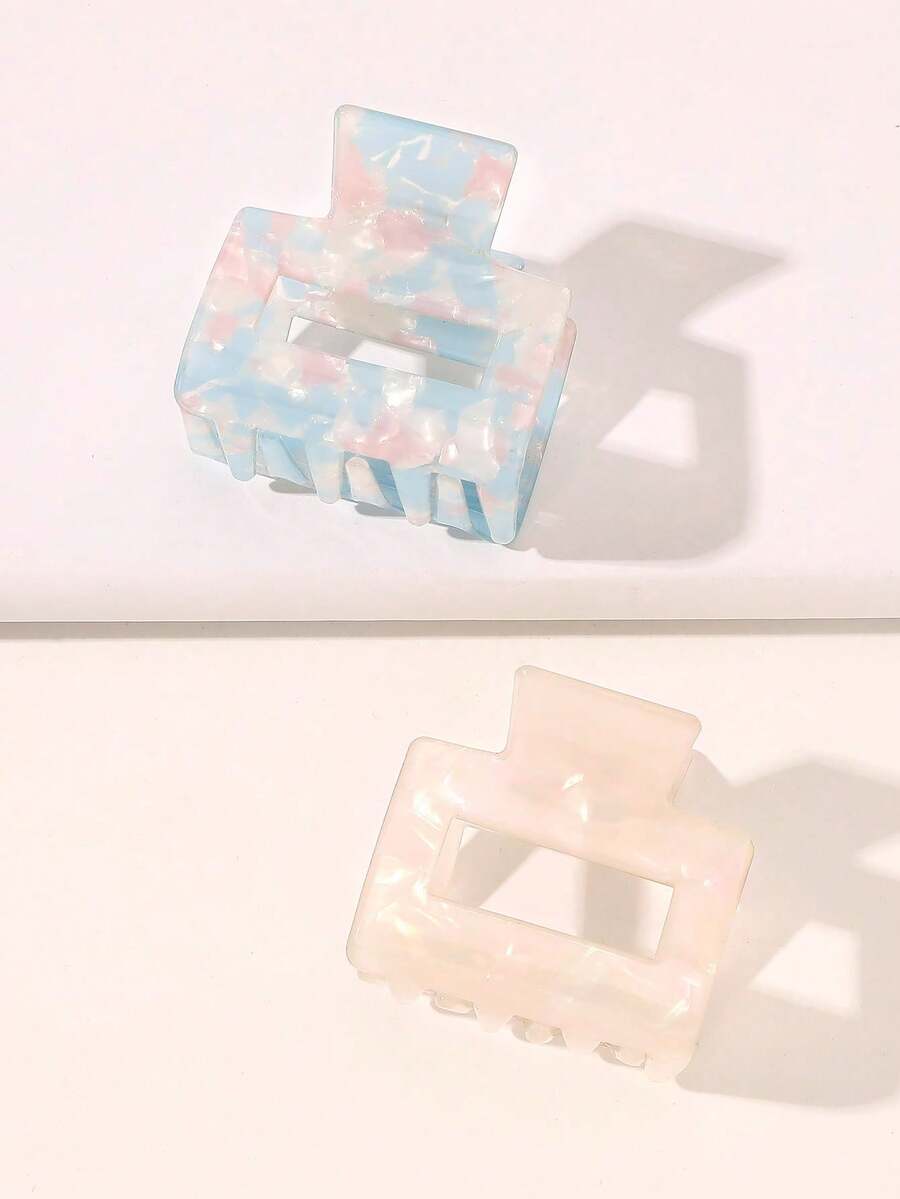 2件套醋酸纤维春夏大理石纹小巧简约发爪甜美茶会舞蹈盘发发饰 - 彩色 - 查看 1