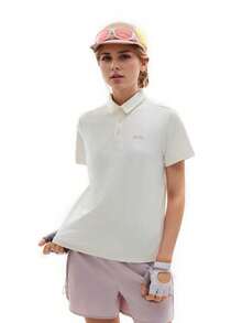 TECTOP 女士夏季 Polo 衫，适合户外运动，短袖，透气舒适，休闲风格 - 白色 - 查看 4