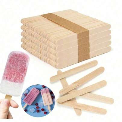 50/100/200 que kem, nguyên liệu thủ công để làm kem que, các bộ phận bằng gỗ dùng để tự làm mô hình kem que (Màu gỗ có thể hơi khác nhau giữa các lô hàng, điều này là bình thường và không ảnh hưởng đến việc sử dụng).