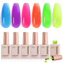 Beetles Gel Polish Whispers Of Love Jelly Gel Nail Polish Set - 6 Colors Milky White Nude Pink Neutral Sheer Translucent Soak Off UV Gel Nail Kit - 6 Colors Jelly Gels - 查看 1