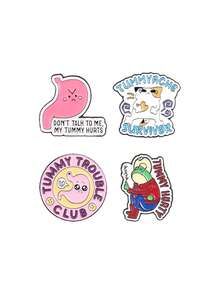 1/4 piezas Broche lindo de estómago triste, insignia de club de animales con dolor abdominal llorando, accesorio de moda, diseño unisex, regalo para uso diario - Multicolor - Ver 13