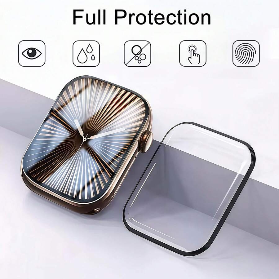 2pcs Full Coverage Transparent Glossy Soft Screen Protector Film For Apple Watch Ultra 3/2/S11/S10/S9/S8/S7/S6/S5/S4 Series, 3D Curved Edge Ceramic Film, Compatible With 40/41/42/44/45/46/Ultra 49mm, High-Definition Anti-Fingerprint, Bubble-Free Easy Installation