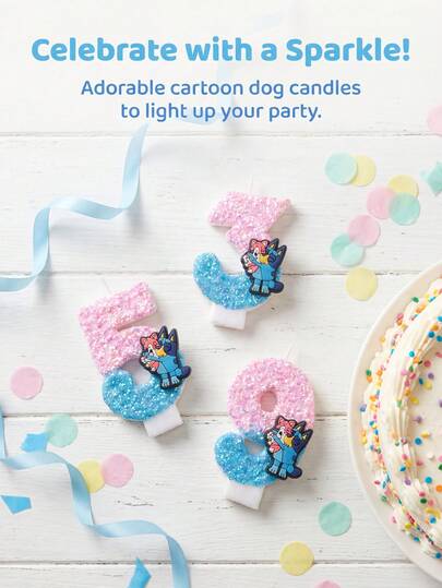 1pc Beautiful Light Blue Candle. 1 Gift Set. 1 Beeswax Candle For Decorating Party Cakes And Desserts. 1 Commemorative Number Candle.