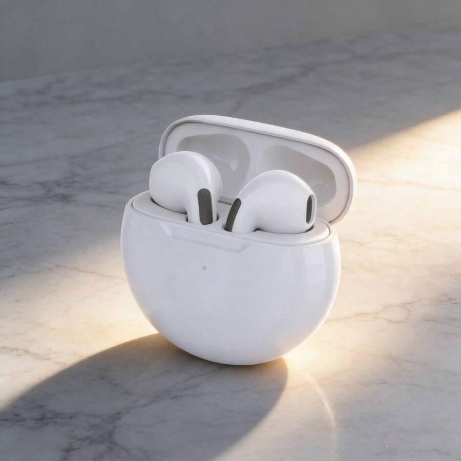 New TWS True Wireless Bluetooth Earphones With Microphone, 9D Stereo Pro6 Earbuds, Suitable For Smartphones Headphones Gift - View 1