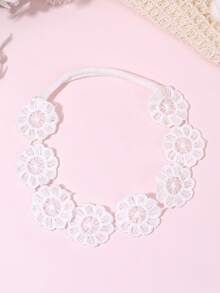 1 chiếc băng đô ren hoa cho bé gái, băng đô lưới trơn cho bé, băng đô hoa dễ thương, băng đô cài tóc cho bé gái, phụ kiện chụp ảnh sinh nhật, đám cưới, phụ kiện tóc cho bé gái. - trắng - Xem 10