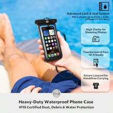 STOVER - Bolsa impermeable unisex de 5/10/25/30/40/55 L mochila pequeña ligera con cierre enrollable y funda para teléfono para kayak viajes senderismo pesca tubing campamento y playa azul - 5L Azul - Ver 6