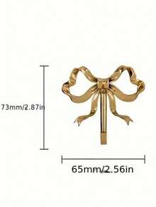 1pc/2pcs Gold Brass Bow Tie Wall Hook - Polished Wall Mounted Decorative Hook With Screws, Suitable For Hanging Clothes, Towels, Bags, Doors, Bathrooms, Kitchens And Bedrooms, Also Suitable For Holiday Decorations, Mother's Day Gifts, Graduation Gifts, Home Essentials - Multicolor - View 11