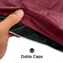 Paraguas Portátil Grande  | Ideal para Mochila, Mango de Madera y Diseño Automático - Rojo - Ver 8