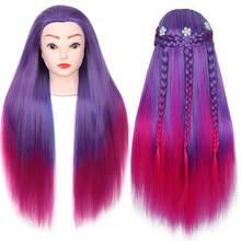 25 Inch Colorful Hair Mannequin Manikin Head Cosmetology Doll Head Practice Styling Hairdressing Training Braiding Heads - View 8