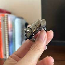1PC Medieval Armor Ring, Vivian Multi-Layered Artistic Armor Joint Ring - 白金 - 查看 7