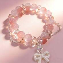 1pc Cherry Blossom Bow Zirconia Bracelet, Suitable For Daily Wear - Multicolor - View 5
