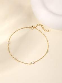1 chiếc vòng tay thời trang tinh tế bằng bạc sterling 925 mạ vàng, đính đá opal hình bầu dục, có thể xếp chồng lên nhau, ít gây dị ứng, thích hợp cho nữ và bé gái đeo hàng ngày, quà tặng Ngày của Mẹ, quà cưới. - Vàng - Xem 7