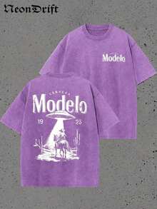 Nuevas  de moda Y2K, Cool, UFO, Deporte al Aire Libre, Estilo Urbano Moderno, Camiseta de Hombre de Algodón Puro Lavado Vintage a la Moda, Un Regalo Sorpresa para Familiares y Amigos, Con Mangas Caídas y Cuello Redondo, Camiseta de Marca de Moda Retro de Algodón Batik de Alta Calidad, Un Grosor Adecuado para Camisetas de Verano, Regalos para las Fiestas. - Naranja Coral - Ver 14