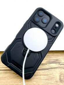 Luxury Shockproof 360 Degree Rotation Magnetic Stand Armor Case Compatible With IPhone 17 Pro Max 17 Pro 16 Pro Max 14 15 Pro Max 13 12 Pro 11 Wireless Charging Protective Cover - Black - View 7