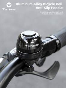 WEST BIKING 铝合金自行车铃铛，经久耐用，防锈，易于安装，适用于大多数自行车。 - 黑色 - 查看 2