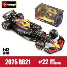 Burago Red Bull Model mobil balap F1 skala 1:43 Bragos SF25/AMR25/W16 dari paduan logam presisi, dan model skala 1:64 RB21 #1 Verstappen, SF25 #44 Hamilton, MCL39 #4 Norris. - MultiWarna - View 48