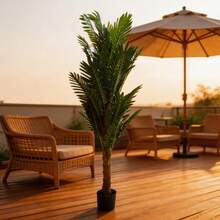 180cm Indoor Artificial Green Plant / 1.8m Potted Kentia Palm / Tall Floor Decoration For Living Room - Green - View 4