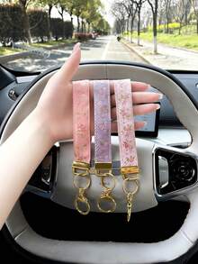 1件锌合金钥匙扣挂绳，提花编织挂绳钥匙扣，包包挂饰钥匙扣配件，腕带钥匙扣，印花编织钥匙扣，女士汽车钥匙扣，女士时尚钥匙扣，女士通用钥匙扣吊坠 - A - 查看 8