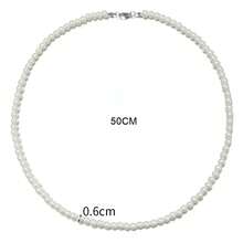 1 chiếc vòng cổ ngọc trai giả màu trắng, vòng cổ choker đính hạt thời trang nam, quà tặng cho bạn trai, mùa hè. - trắng - Xem 7