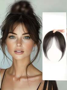 1 pieza Flequillo postizo para mujer, flequillo sintético recto y elegante para clip, pieza superior de cabello sintético recto resistente al calor con flequillo esponjoso - Estilo natural elegante, fibra sintética resistente al calor, fácil de usar, accesorio de cabello de moda diario, accesorio de cabello de moda | Apariencia natural | Estilo minimalista, pinza para el cabello, pinza para el cabello, pinza para el cabello, pasador para el cabello, pinza para el cabello, verano, vacaciones, viaje - Multicolor - Ver 5