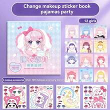 Libro de pegatinas para la cara DIY, Juego de vestir muñecas de moda, Incluye pegatinas reutilizables, Actividad interactiva de pintura facial creativa, Regalo y favor de fiesta perfecto - Multicolor - Ver 6