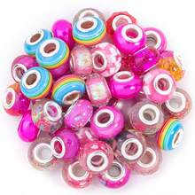 30/50/100 hạt đệm lỗ lớn nhiều màu sắc, thích hợp làm đồ trang sức, hạt nhựa nhiều màu sắc phù hợp để tự làm vòng tay và dây chuyền. - Nhiều màu - Xem 6