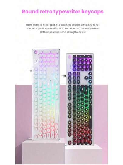 HP K500Y Mechanical Keyboard, Real Mechanical Feel, RGB Colorful Lighting Effects, Suitable For E-Sports Gaming And Office, High-Quality Switches, Wired Backlit Keyboard For Laptop And Desktop Computer