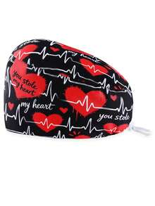 女士手术帽，带纽扣和吸汗带的医用工作帽，可调节弹性护士网帽 - 多色 - 查看 16