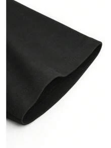 100% Cotton Short Sleeve Graphic Crop Top Casual Tee, Dad Of The Girl's Birthday Little Mermaid Family - 黑色 - 查看 4