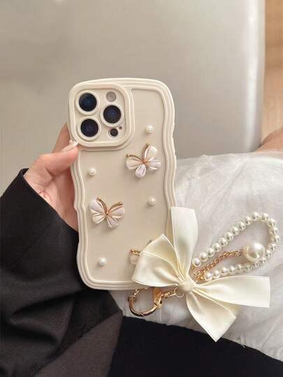 Lüks Fiyonklu İnci Detaylı Düşmeye Karşı Korumalı Kaymaz Dayanıklı Koruyucu Kılıf, Bileklikli Telefon Kılıfı, 3D Telefon Kılıfı, Güzel Kız Telefon Kılıfı, 17 Air/16/16Plus/16Pro/16Pro Max, 15/15Plus/15Pro/15Pro Max, 14/14Plus/14Pro/14Pro Max, 13/13Pro/13Pro Max, 12/12Pro/12Pro Max, 11/11Pro Max, 7/8, X/XS ile Uyumlu