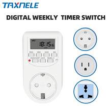 Enchufe Inteligente Electrónico con Temporizador Digital, Programación Semanal, Interruptor Temporizador de 12/24 Horas, Estándar UK/US/EU, Controlador de Tiempo para Electrodomésticos de Cocina TUCD - Enchufe estadounidense - Ver 2