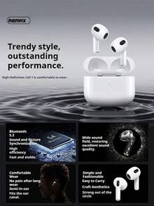 REMAX PD-BT430 Pro Bluetooth Headphones - Stylish White, Immersive Spatial Audio + Ergonomic Design, Comfortable All-Day Wear - View 2