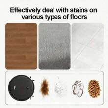 Aspiradora robot 3 en 1, barre y friega, recargable, 1 hora de duración de la batería, adecuada para pisos de madera, mármol, baldosas, alfombras, cocinas y talla grande, limpieza fácil de pisos del hogar - Negro - Ver 4