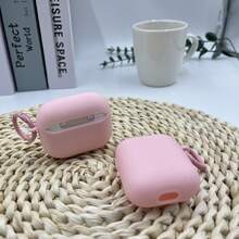 Minimalist Pink Round Matte Earphone Case, Compatible With Apple 1/2/3/4/Pro/Pro2/Pro3 - Pink - View 7