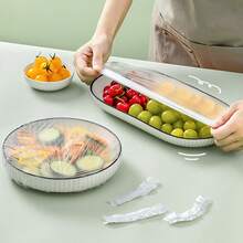 100PCS Disposable Elastic Mouth PE Food Preservation Covers Home Refrigerator, Sealing Covers Leftovers, Dust Covers - 100 PCS - View 4