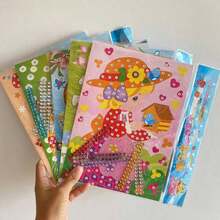 5/10 Tờ Giấy Vẽ Tự Làm 26*19cm Hình Dán Kim Cương Nhựa Hình Hoạt Hình Động Vật Bé Gái Bé Trai Tranh Dán Tự Do Quà Tặng Sinh Nhật Quà Tặng Trở Lại Trường Học Đồ Dùng Dạy Học Mẫu Giáo Mặt Sau Có Thể Vẽ - Màu be - Xem 6