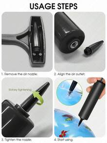 Bomba de aire mini portátil, globos, aros de natación, accesorios de deportes acuáticos, equipo inflable, flotador de piscina, artículos esenciales de playa, flotador de piscina - Gris Oscuro - Ver 3