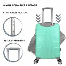 2-Piece Hard-Shell Suitcase Set, 20 And 18 Inches, Hand Luggage, 10KG And 8KG, Lightweight PC+ABS Material, 360° Detachable Wheels With Integrated Lock - Beige - View 6