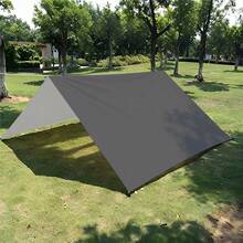 1件纯色遮阳篷，米色、沙黄色、灰色、黑色、橄榄绿可选，室内派对遮阳帆布，室外遮阳帐篷，四面遮阳篷，适用于前院/后院，可折叠观景凉亭，便携式，带加固绳，不含杆子 - 米白色 - 查看 8