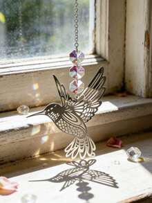 1 pieza Atrapasol de cristal de colibrí, decoración de ventana estilo bohemio con cuentas de cristal arcoíris, efecto de iluminación de energía positiva, adecuado para jardín interior, decoración colgante de feng shui, ornamento de ventana bohemio, colgante de cristal, regalo espiritual hecho a mano, perfecto para sala de estar, jardín, espacio de meditación, sala de relajación, ideal para amantes de la naturaleza y las aves, decoración del hogar vibrante - Estilo G - Ver 11