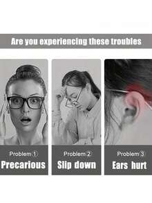1 Pair Upgraded Soft Eyeglasses Ear Pads, Non-Slip Knitted Eyeglasses Clips, Comfortable Eyeglasses Sleeves, Eyeglasses Ear Pads And Non-Slip Rear Clips - View 5