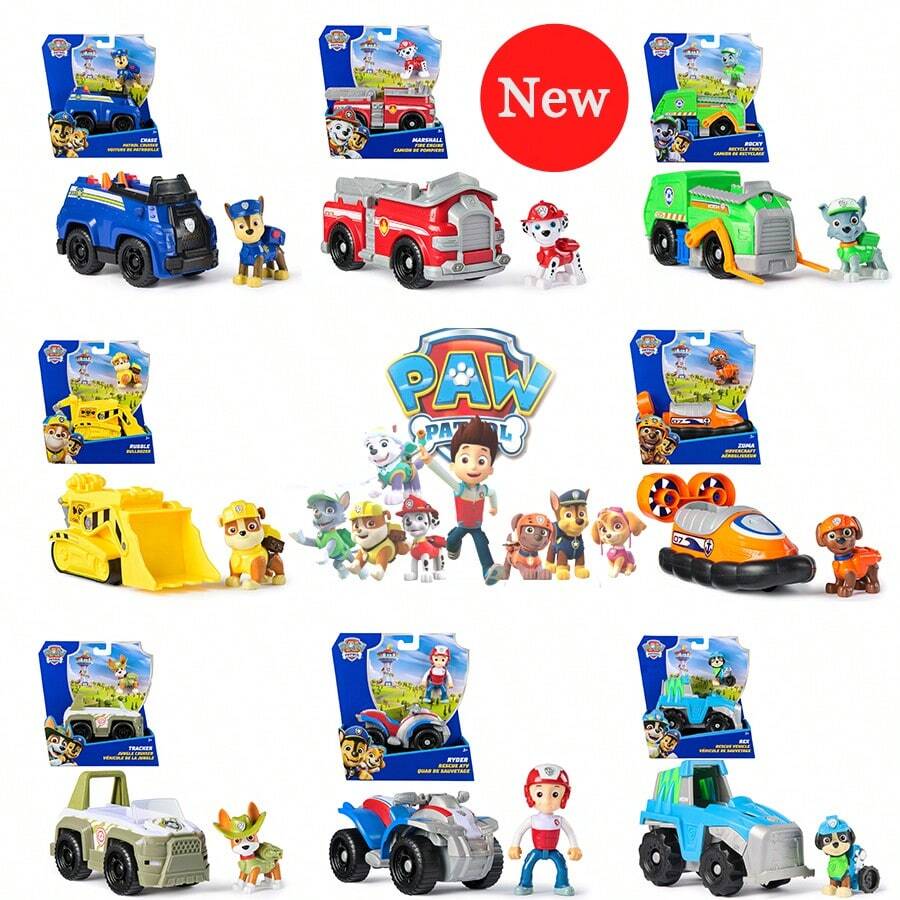 Spin Master 汪汪队救援车系列，包含可收藏的玩偶和车辆，适合3岁及以上男孩女孩玩耍 - 彩色 - 查看 1