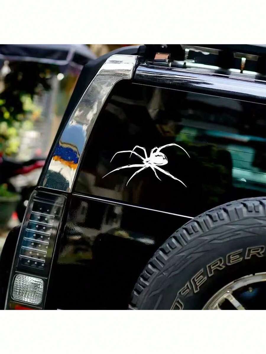 Pegatina de coche de araña - Calcomanía de advertencia resistente al agua, decoración exterior del vehículo, accesorio de coche único y creativo - Adecuado para puertas y ventanas de automóviles - Calcomanía autoadhesiva duradera y de alta adherencia - Pegatina de Halloween - Accesorio de coche - Regalo navideño - Multicolor - Ver 1