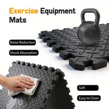 Puzzle Exercise Mat ½ In, EVA Interlocking Foam Floor Tiles For Home Gym, Mat For Home Workout Equipment, Floor Padding For Crawling, Black, 20 In X 20 In X ½ In, 64 Sq Ft - 24 Tiles (24, Black) - Black - View 4