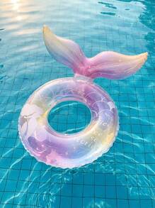 1pc Mermaid Underarm Swimming Ring, Transparent Thickened Glitter Buoyancy Swimming Ring - Multicolor - View 3