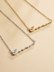 Dây chuyền vàng khắc tên cá nhân hóa thời trang, sang trọng, đa năng, quyến rũ, thích hợp làm quà tặng sinh nhật, kỷ niệm, ngày lễ cho người yêu, bạn bè, gia đình. - Lớp kép mờ màu bạc - Xem 2