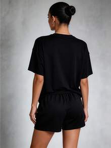 Runway Rest The 2025 New Style Of Casual, Comfortable And Loose Women's Home Wear Set - Black - View 3