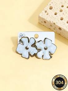 不锈钢女士耳环 – 优雅的海星、花朵、蝴蝶结、心形和宝石设计，低过敏性，不易褪色，抗氧化，是生日、节日和特殊场合的完美礼物。 - 彩色 - 查看 10