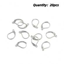 Móc khuyên tai kiểu Pháp bằng thép không gỉ, vòng khuyên tai, phụ kiện làm trang sức DIY. - móc bông tai - Xem 11